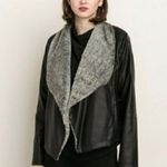 Mystree | Pia Black Vegan Leather Jacket with Faux Fur Lined Lapel Small NWT Photo 9