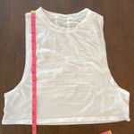 Lululemon  Muscle Love Crop Tank White Logo Graphic Size 6 Pima Cotton Yoga EUC‎ Photo 5