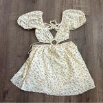 SABO Ales Pale Yellow Floral Cotton Mini Dress L Size L Photo 2