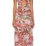 MISA Los Angeles Alethea One Shoulder Dress Resort Batik Mesh Large NWT Photo 0