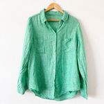 Lilly Pulitzer  Linen Long Sleeve Button Down Shirt in Sea View Photo 2