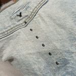 American Eagle New Rainbow embroidery High rise acid wash shorts light blue sz 6 Photo 9