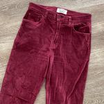 Reformation Rebecca pants fitted slim skinny leg velvet velour red burgundy 28 Photo 2