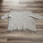 Peruvian Connection  Cream Fringe Poncho Baby Alpaca Blend Oversized Sweater Photo 1