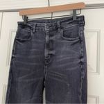 American Eagle Curvy Highest Rise Jegging Sz 6 LONG Black Denim Distressed Photo 4
