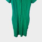 Anthropologie Green Textured Short Sleeve Button Front Midi Dress Small Photo 4