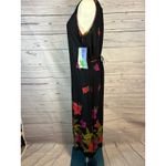 Jane Ashley NWT  Black Tropical Hibiscus Dress Medium Photo 2