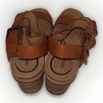 Aetrex  Kristin Cognac Heel Sandal‎ Brown Women's Size 8.5 Hook And Loop Photo 2