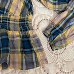 EXPRESS Plaid Surplice Peplum Top Blouse NEW Size Medium Photo 5