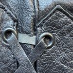 Vtg Harley Davidson Black Leather Vest Size S Laces Snaps Embroidered Photo 6