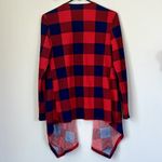 SheIn Red Plaid Open Lightweight Cardigan - Medium (6) Photo 5
