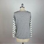 Alice + Olivia Stripe Linen Blend Long Sleeve Top Photo 5