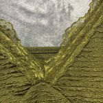 Romwe Crop Cami 2XL OIive Green Lace Trim Fairycore Festival Whimsigoth Y2K Photo 2