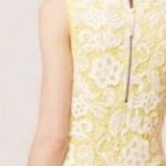 Anthropologie  Meadow Rue Emelia yellow crochet overlay peplum top size medium Photo 1