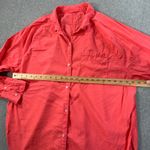 Aerie Linen Blend Coverup Shirt Women's Large Haute Coral Lightweight Collared Photo 5