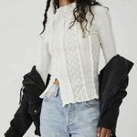 Free People Lula Gardenia Mock Neck Knit Top SMALL Ivory Long Sleeve $88 Photo 2