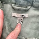 Amuse Society - Cropped Corduroy Button Front Shacket in Blue Green Photo 1
