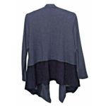 Logo Lounge Jacket Womens XL Colorblock Open Waterfall Cardigan Faux Suede Trim Purple Photo 3