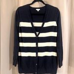 Gap Navy Blue and White Striped Women's Sweater Photo 0