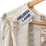 Vintage 70s Melissa Lane Cream Floral Dress Size 10 Photo 7