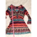 NEW DIRECTIONS Rainbow Tie Dye Babydoll Top Long Sleeve Y2K‎ Fairy 90s Small Orange Photo 7