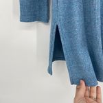 J.Jill  Blue Hooded Ribbed Knit Tunic Sweater Size S Photo 2