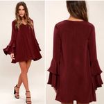 Lulus Lulu’s Get A Glimpse Plum Bell Sleeve Shift Dress Photo 2