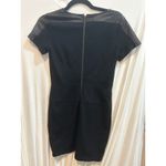 Olivaceous Black Dress Snakeskin Faux Leather Detail Career Party Mini Dress Photo 1