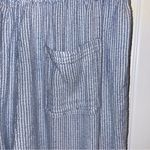 Aerie Blue & White Pinstripe High Waisted Drawstring Wide Leg Soft Pants Size M Photo 3