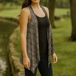 Ultra Flirt  Women’s Vintage Y2K Gray Open Front Sleeveless Vest Size S Lightweig Photo 1