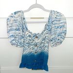 Surf Gypsy  Cute Blue and White Tiger Stripe Top Photo 0