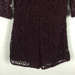 ZARA Guipure Lace Crochet Burgundy High Neck Romper Jumpsuit Medium Photo 10