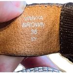 Anthropologie No 704b Vanya Brown Leather Python T Ankle Strap Pumps Shoes 5.5 Photo 7