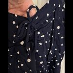 AQUA  BLOOMINGDALE’S M Polka Dot Navy Smocked Dress Photo 5