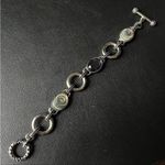 Lia Sophia  Epiphany Abalone and Purple Cut Crystals Silver Tone Bracelet Photo 0