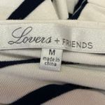 Revolve Lovers + Friends White Black Striped Long Sleeve Romper Bodysuit Top M Photo 3