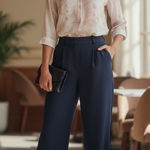 Wilfred  100% Silk Womens Size‎ Small Cream/pink Hi Low Henley Blouse Top Photo 0