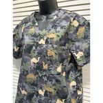 Dickies Scrub Top Camo/Camel Green/Tan Print Short Sleeve V Neck Pockets Size M Photo 1