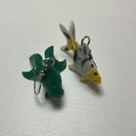 Koi Fish Dangle Earrings Green Photo 1