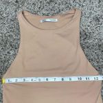 ZARA  Nude Beige Tan Sleeveless Snap Bottom High Neck Bodysuit Small Photo 7