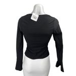 NEW Stella Dallas Black Long Bell Sleeve Open Cutout Slim Crop Blouse Top Size M Size M Photo 1
