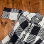 Charmed Hearts Womens XS Black and White Gingham Plaid Cape like Cardigan Cozy Photo 1
