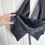 I am gia • Sid Vest black faux leather halter corset sexy plunge hardware Photo 14