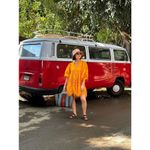 RHODE Orange Yellow 100% Cotton 3/4 Sleeve Embroidered Carla Mini Dress Size M Size M Photo 12