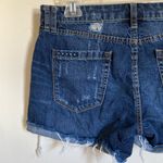BLANK NYC π Dark Wash I Know What You Want Me Distressed Raw Hem Denim Shorts Photo 8