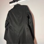 DKNY Sabrina Ruffle Trench Coat Black Size Large Cotton Polyester Button Front Photo 7