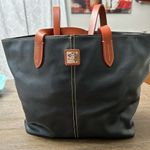 Dooney & Bourke  Eva Large Zip Shopper Black and Brown‎ Slouchy Leather Tote Photo 0