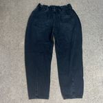 ZARA  Baggy Slouchy Fit Paperbag Jeans High‎ Waist Cropped Ankle Faded Black 8 Photo 6