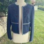 Worth Embroidered Floral Petite Denim Jacket Blue Size 12P Photo 3