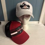 LOT OF 2 UNLV Rebels Baseball Caps Hats Red Black Trucker + White Embroidered Photo 1